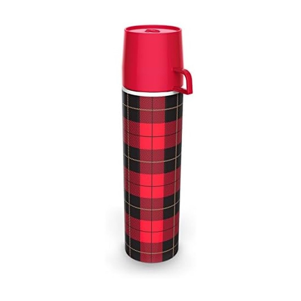 Fred Vintage Style Thermos Stainless Steel Flask Tartan Plaid